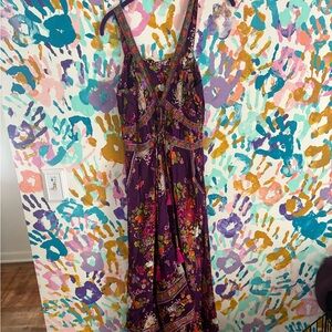 Floral High Low Dress in Purple